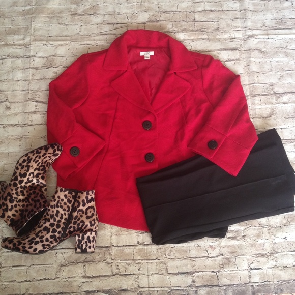 Cato Jackets & Blazers - Cato Red 2 button boxy 3/4 sleeve blazer